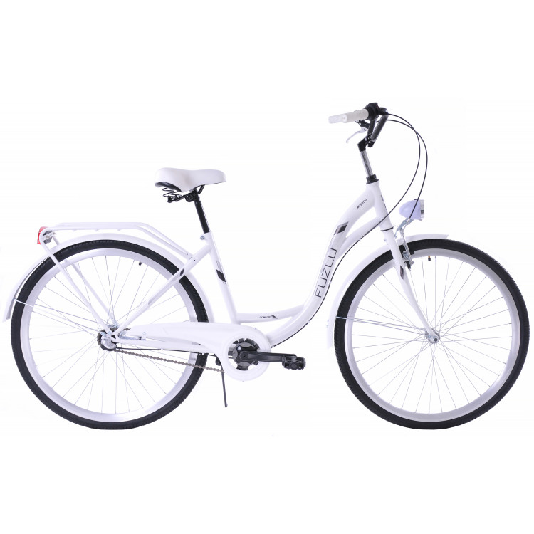 Mestský bicykel 28 Fuzlu Nevada S-3 Biela